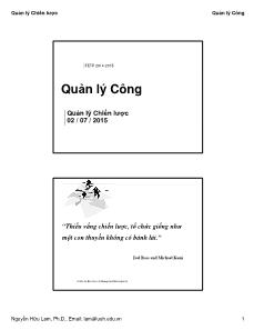 Bài giảng Quản lý Công - Chương 2: Quản lý Chiến lược - Nguyễn Hữu Lam