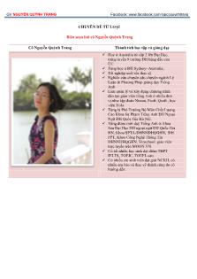 Chuyên đề từ loại trong tiếng Anh - Nguyễn Quỳnh Trang