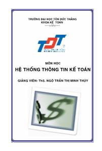 Bài giảng Hệ thống thông tin kế toán giảng viên - Ngô Trần Thị Minh Thúy