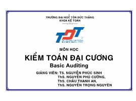 Bài giảng Kiểm toán đại cương (Basic Auditing) - Nguyễn Phúc Sinh