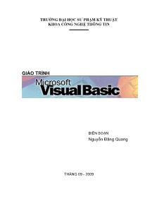 Giáo trình Microsoft Visual Basic - Nguyễn Đăng Quang
