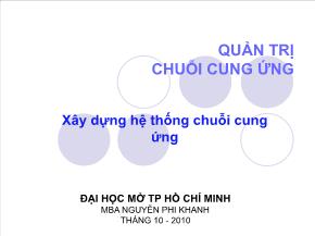 Bài giảng môn học Quản trị chuỗi cung ứng - Xây dựng hệ thống chuỗi cung ứng