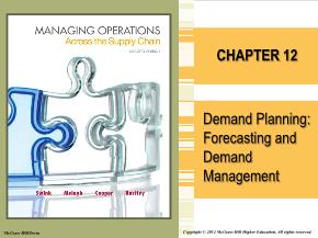 Bài giảng môn học Quản trị kinh doanh - Chapter 12: Demand planning: forecasting and demand management