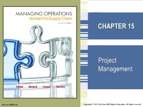 Bài giảng môn học Quản trị kinh doanh - Chapter 15: Project management