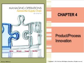 Bài giảng môn học Quản trị kinh doanh - Chapter 4: Product / process innovation