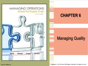 Bài giảng môn học Quản trị kinh doanh - Chapter 6: Managing quality