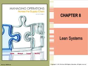 Bài giảng môn học Quản trị kinh doanh - Chapter 8: Lean systems