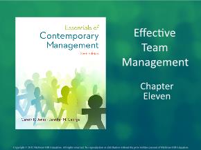 Bài giảng môn học Quản trị kinh doanh - Chapter eleven: Effective team management