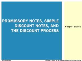 Bài giảng môn học Quản trị kinh doanh - Chapter eleven: Promissory notes, simple discount notes, and the discount process