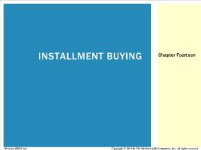 Bài giảng môn học Quản trị kinh doanh - Chapter fourteen: Installment buying