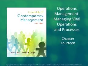 Bài giảng môn học Quản trị kinh doanh - Chapter fourteen: Operations management: managing vital operations and processes