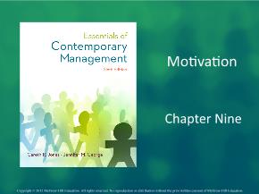 Bài giảng môn học Quản trị kinh doanh - Chapter nine: Motivation