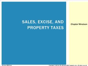 Bài giảng môn học Quản trị kinh doanh - Chapter nineteen: Sales, excise, and property taxes