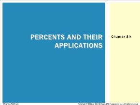 Bài giảng môn học Quản trị kinh doanh - Chapter six: Percents and their applications