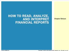 Bài giảng môn học Quản trị kinh doanh - Chapter sixteen: How to read, analyze, and interpret financial reports