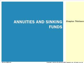 Bài giảng môn học Quản trị kinh doanh - Chapter thirteen: Annuities and sinking funds