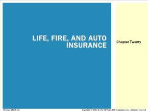 Bài giảng môn học Quản trị kinh doanh - Chapter twenty: Life, fire, and auto insurance