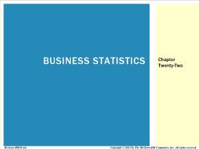 Bài giảng môn học Quản trị kinh doanh - Chapter twenty: Two business statistics