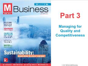 Bài giảng môn học Quản trị kinh doanh - Part 3: Managing for quality and competitiveness