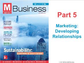 Bài giảng môn học Quản trị kinh doanh - Part 5: Marketing: developing relationships