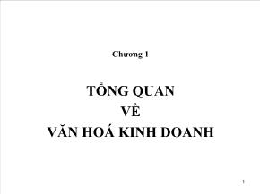 Phân tích hoạt động kinh doanh - Chương 1: Tổng quan về văn hoá kinh doanh