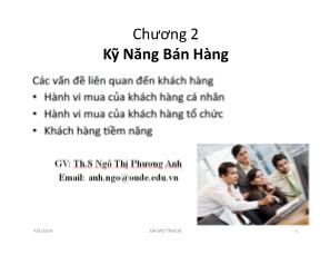 Quản trị bán hàng - Chương 2: Kỹ năng bán hàng