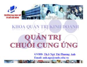 Quản trị chuỗi cung ứng - Chương 2: Hoạt động chuỗi cung ứng: lập kế hoạch và nguồn cung ứng