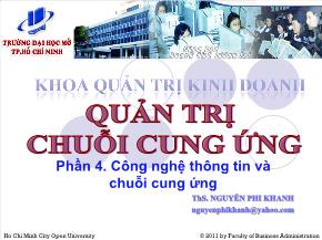 Quản trị chuỗi cung ứng - Phần học 4: Công nghệ thông tin và chuỗi cung ứng