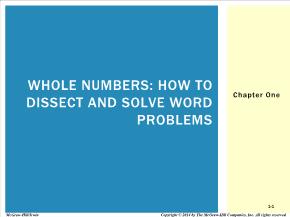 Quản trị kinh doanh - Chapter one: Whole numbers: how to dissect and solve word problems