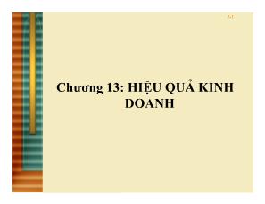 Quản trị kinh doanh - Chương 13: Hiệu quả kinh doanh