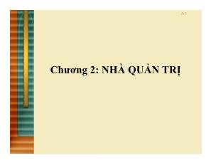 Quản trị kinh doanh - Chương 2: Nhà quản trị