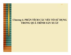 Quản trị kinh doanh - Chương 4: Phân tích các yếu tố sử dụng trong quá trình sản xuất