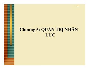 Quản trị kinh doanh - Chương 5: Quản trị nhân lực