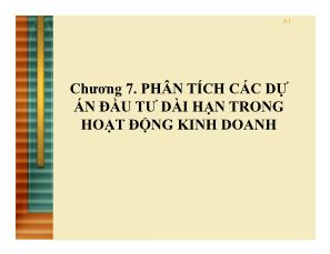 Quản trị kinh doanh - Chương 7: Phân tích các dự án đầu tư dài hạn trong hoạt động kinh doanh