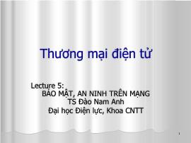 Thương mại điện tử - Bảo mật, an ninh trên mạng