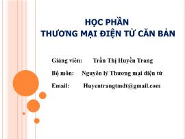 Thương mại điện tử - Chương 1: Tổng quan trong thương mại điện tử