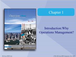 Bài giảng môn Quản trị kinh doanh - Chapter 1: Introduction:why operations management