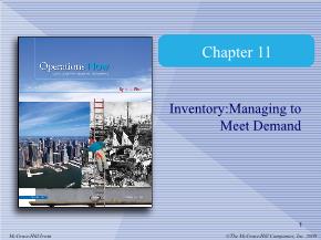 Bài giảng môn Quản trị kinh doanh - Chapter 11: Inventory:managing to meet demand