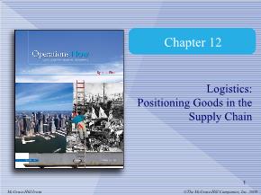 Bài giảng môn Quản trị kinh doanh - Chapter 12: Logistics: positioning goods in the supply chain