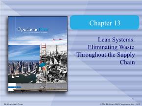 Bài giảng môn Quản trị kinh doanh - Chapter 13: Lean systems: eliminating waste throughout the supply chain