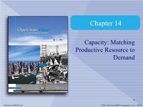 Bài giảng môn Quản trị kinh doanh - Chapter 14: Capacity: matching productive resource to demand