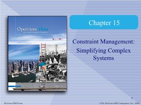 Bài giảng môn Quản trị kinh doanh - Chapter 15: Constraint management: simplifying complex systems