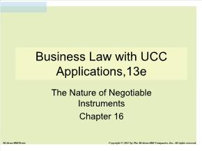 Bài giảng môn Quản trị kinh doanh - Chapter 16: Business law with ucc applications,13e