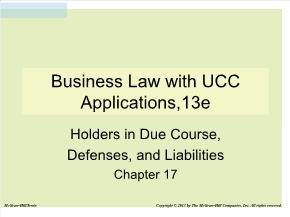 Bài giảng môn Quản trị kinh doanh - Chapter 17: Business law with ucc applications,13e