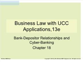 Bài giảng môn Quản trị kinh doanh - Chapter 18: Business law with ucc applications,13e