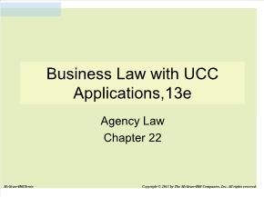 Bài giảng môn Quản trị kinh doanh - Chapter 22: Business law with ucc applications,13e