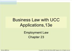 Bài giảng môn Quản trị kinh doanh - Chapter 23: Business law with ucc applications,13e