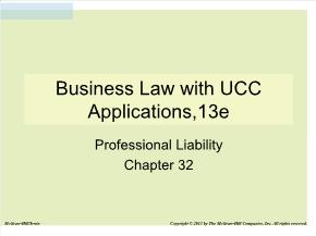 Bài giảng môn Quản trị kinh doanh - Chapter 32: Business law with ucc applications,13e