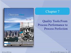 Bài giảng môn Quản trị kinh doanh - Chapter 7: Quality tools:from process performance to process perfection