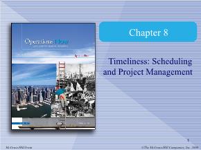 Bài giảng môn Quản trị kinh doanh - Chapter 8: Timeliness: Scheduling and project management